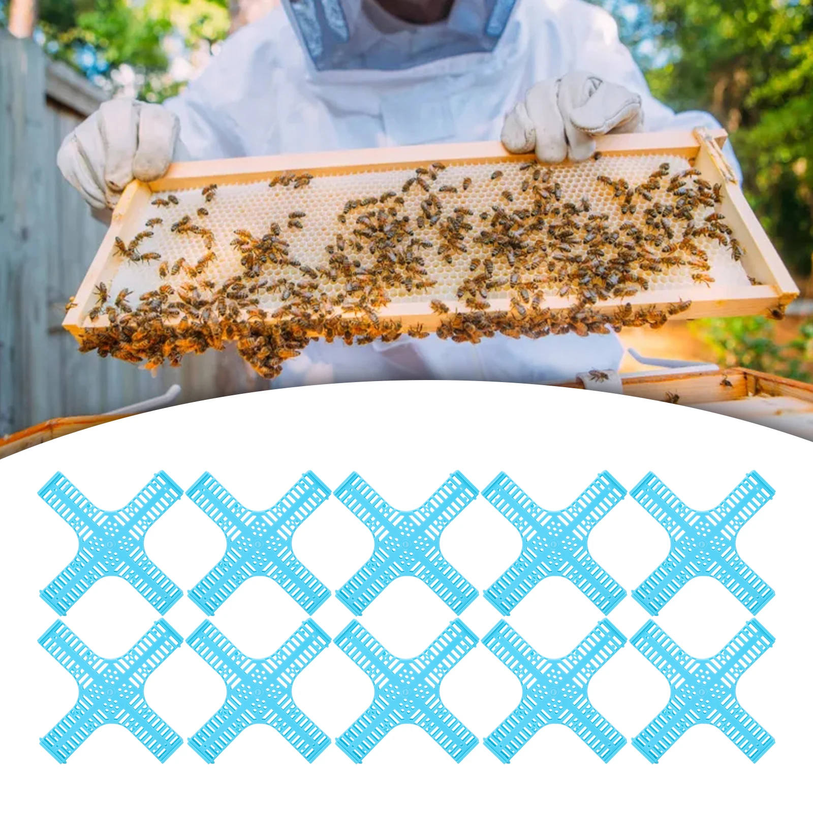 10 Pieces Queen Bee Cages Cross Shape Sturdy Wear Resistant High Performance Easy to Use Beekeeping Tools for Yard Professional
