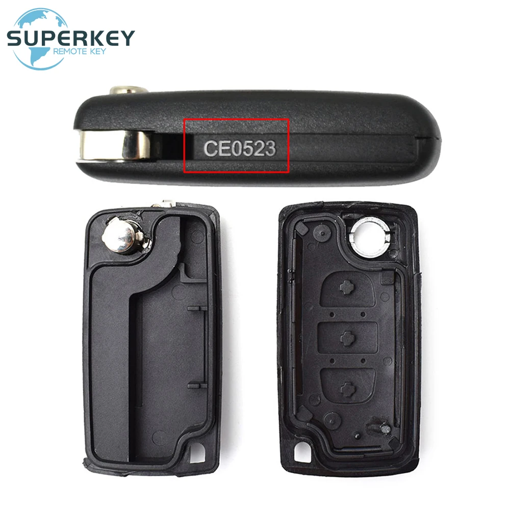 Key Case SUPERKEY Replacement For Peugeot Partner 207 307 308 407 607 807 For Citroen C2 C3 C4 C5 Berlingo Remote Flip Car