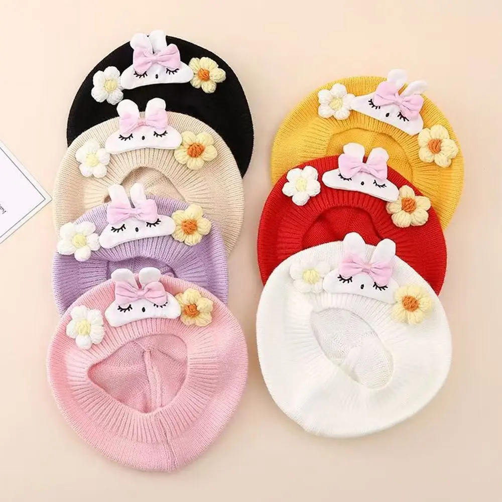 Soft Cotton Winter Baby Beret Hat for Toddler Girls