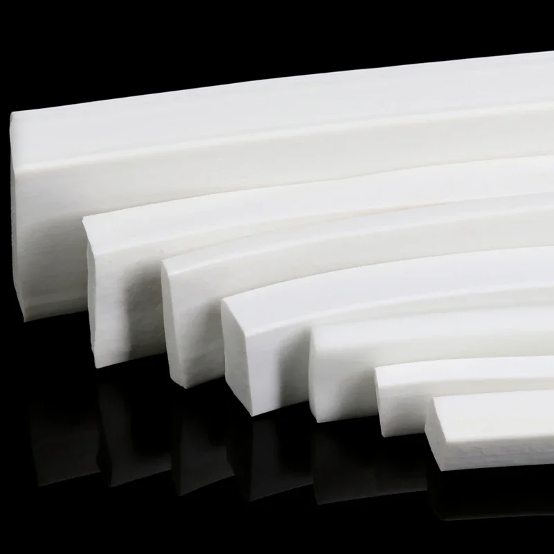 Silicone Sealing Strip 1-20m Square Trim Seal Silicon Rubber Silicone Sponge Doors Windows Gasket