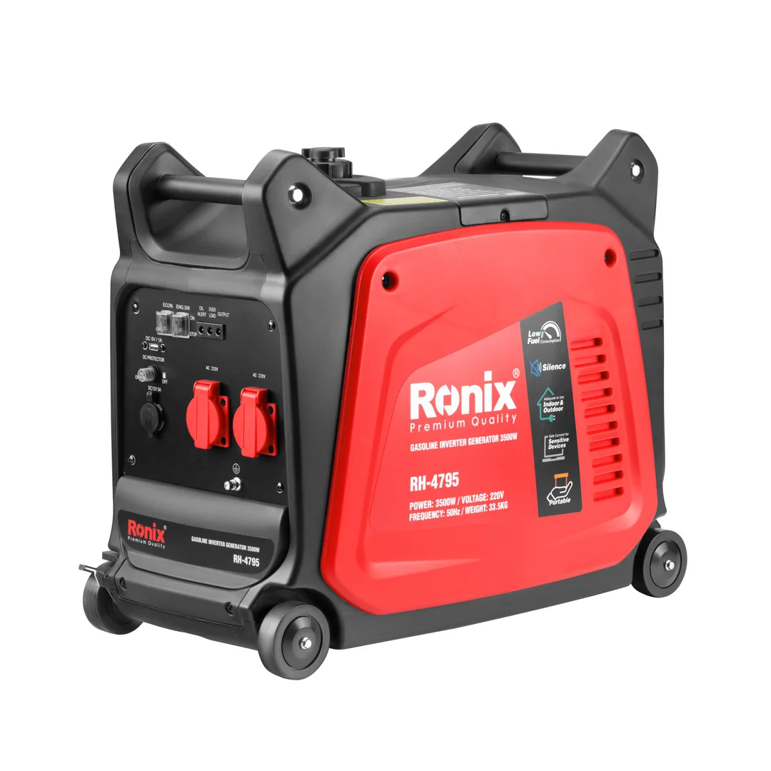 

Ronix RH-4795 Model Gasoline Inverter Generator 220V 3500W 4stroke, air cooled, OHV Engine