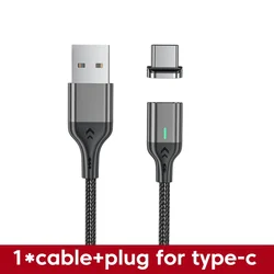AUFU Universal Magnetic Charging Cable - USB Type C Charger - 1m(3.3ft) (Type - C Black Cable)