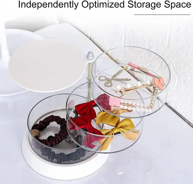 360° Rotating Hair Accessories Organizer Storage Box For Decorative  Headbands, Jewelry, And Earrings In Bathroom From Xieroban, $21.8