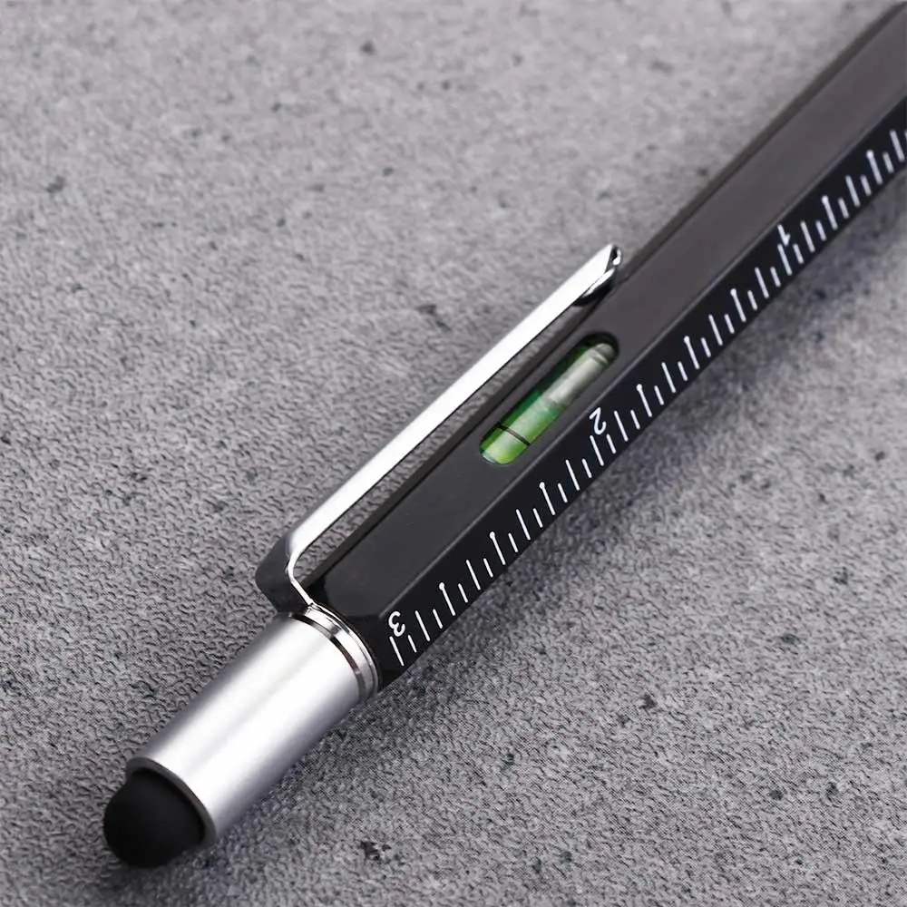 in 1 DIY Gadget Level Meter Pen Tool Capaciative pen Cross Screwdriver Ballpoint Pen Replacement refill Flat-blade Screwdriver