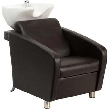 Shelby Backwash Unit - Salon Shampoo Chair & Deep Tilting Porcelain Shampoo Bowl, Dual Function Nozzle, Shampoo Chairs 1