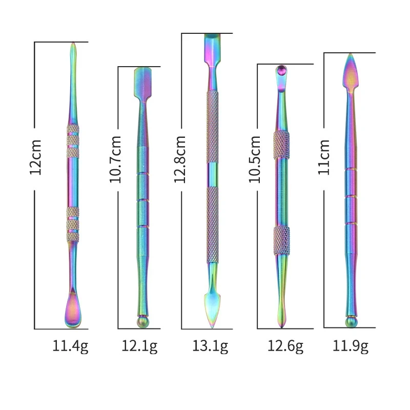 WEPUFF Stainless Steel Oil Wax Spoon Cigarette Accessories Double Sided Stainless Steel Cuticle Pusher Cuticle Dead Skin Trimmer 2