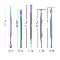 WEPUFF Stainless Steel Oil Wax Spoon Cigarette Accessories Double Sided Stainless Steel Cuticle Pusher Cuticle Dead Skin Trimmer 2