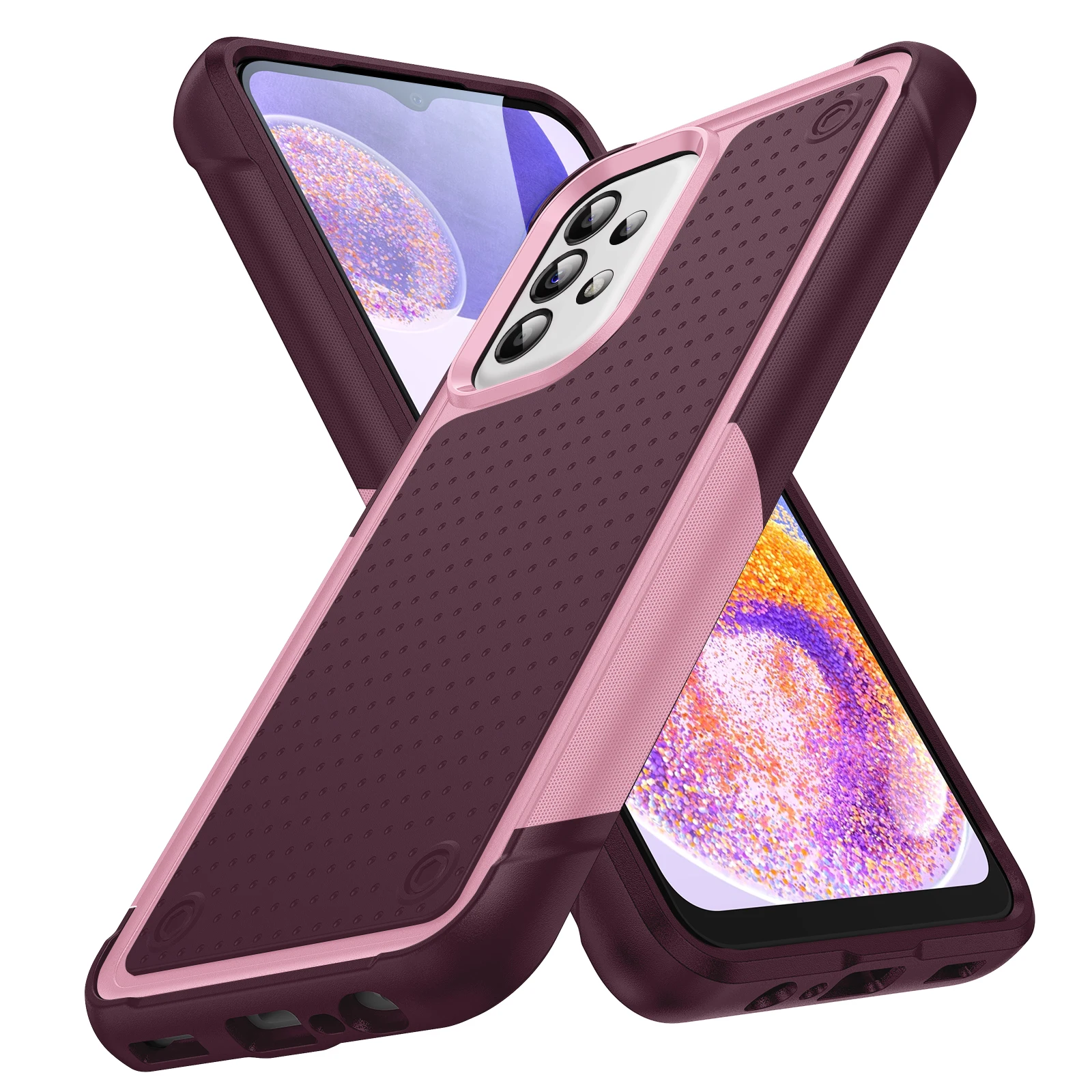 Durable Shockproof Armor Phone Case with Soft TPU Frame and Hard Plastic Back Cover