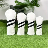 3pcs Waterproof Striped Golf Headcovers - Durable Protection For Your Clubs 1