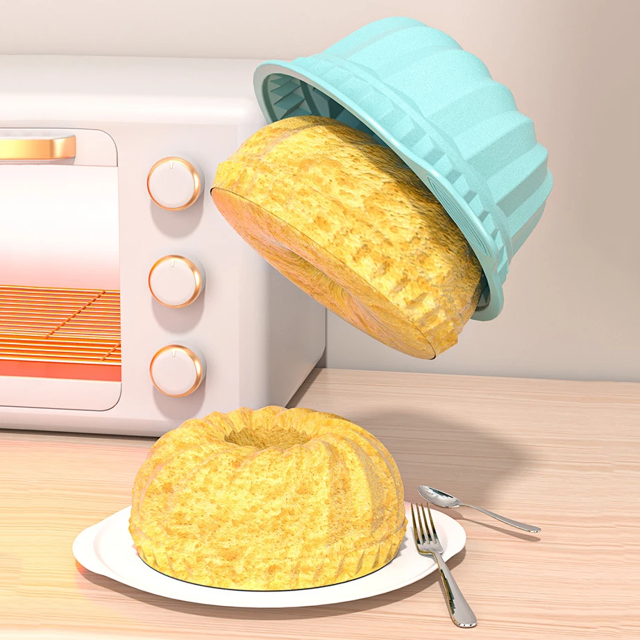 3D Shape Silicone Cake Mold DIY Pastry Baking Tools for Cake Pan Kitchen Fluted Tube Pan Bakeware Cake Decorating Tool Bake Tool