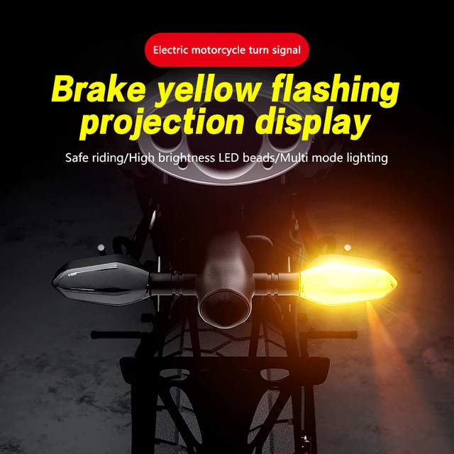 Motorcycle LED Turn Signal Lamp Color Projection Lamp Sequential Flowing Flash Indicator Lights Directional LED with Projector 5