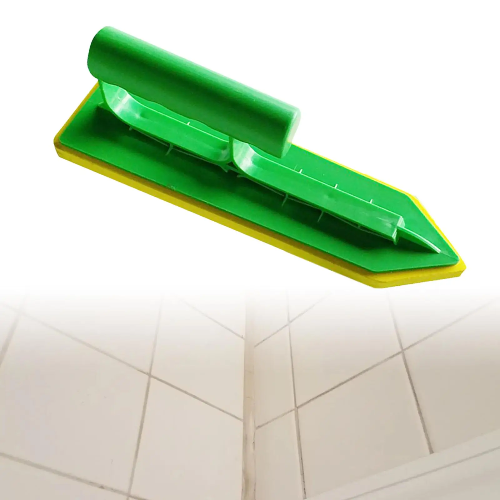 Handheld Sponge Float Trowel with Plastic Handle Wave Handle Spatula 9.25"x2.4" for Tiling Grout Bricklayer Skimming Drywall