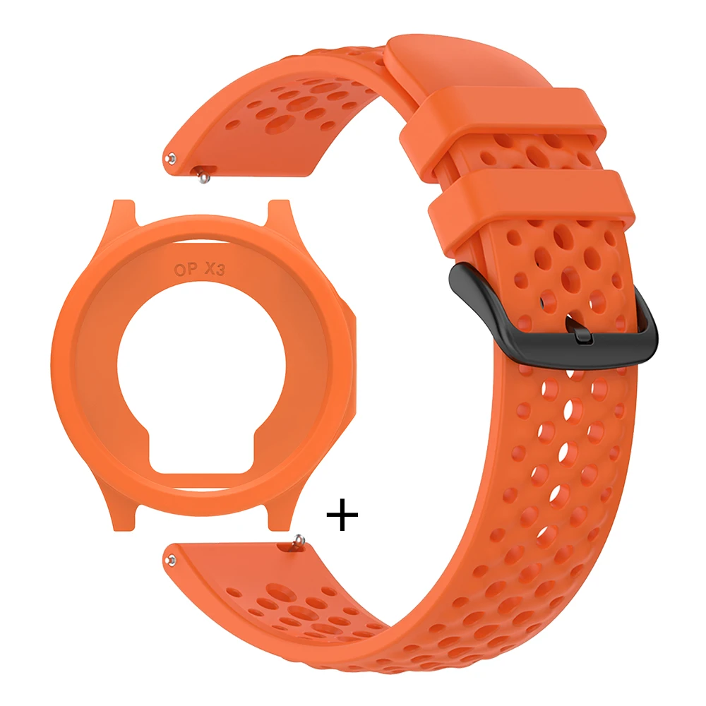 Silicone Watchband with Case - Soft Strap for Smartwatch Wristbands