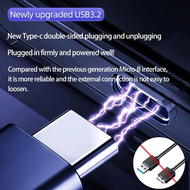 ORICO 2.5인치 외장 스토리지 HDD 케이스 사이버펑크 디자인 SATA 5Gbps Type-C 투명 HDD SSD 하드 드라이브 인클로저 PC 케이스용
