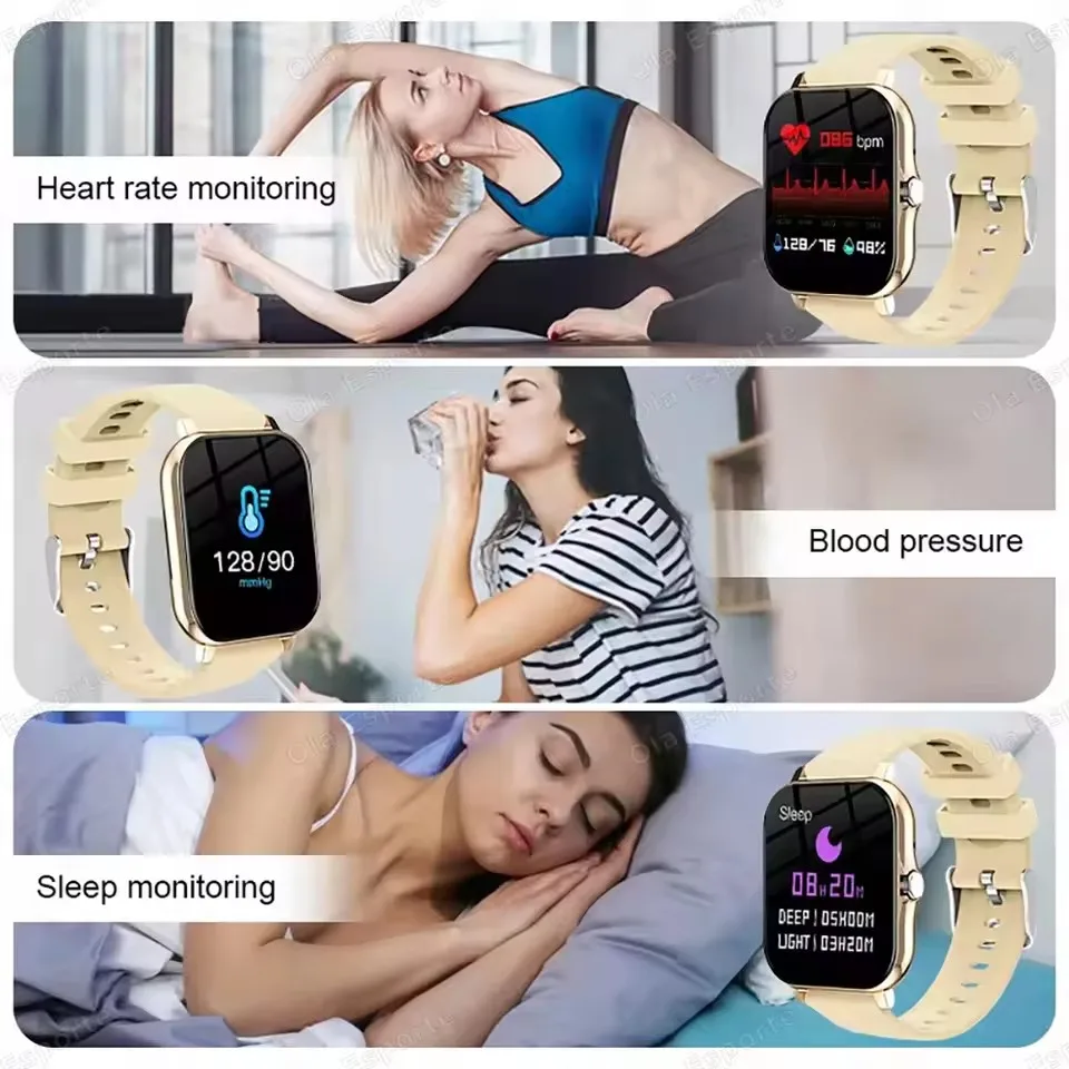 Smartwatch con schermo completamente touch, promemoria per chiamate e messaggi, controllo musica e altre funzioni, compatibile con iPhone/Android. - Image 4