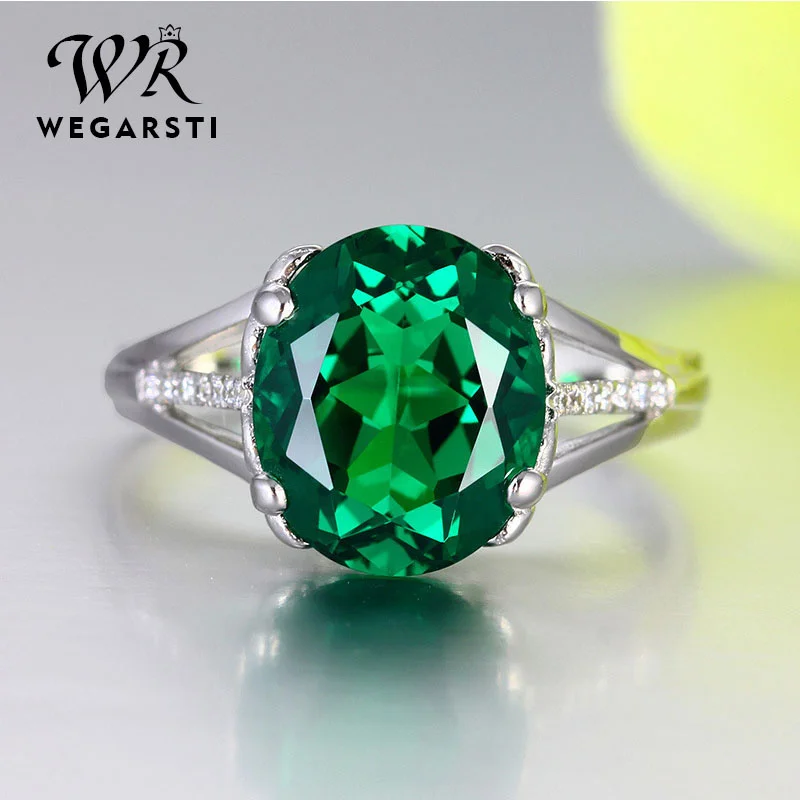 Natural Emerald Rings For Women Vintage Real Silver New Ring Women Jewelry Brand Anniversary Party Gifts Fine Jewelry silver rings silver ring emerald gemstone ring gemstone ring natural stone ring