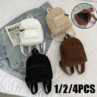 Mini Plush Korean Style Plush Backpack Soft Lamb Fur Mini Bag for Students Cute Travel Backpack for Kids Adults