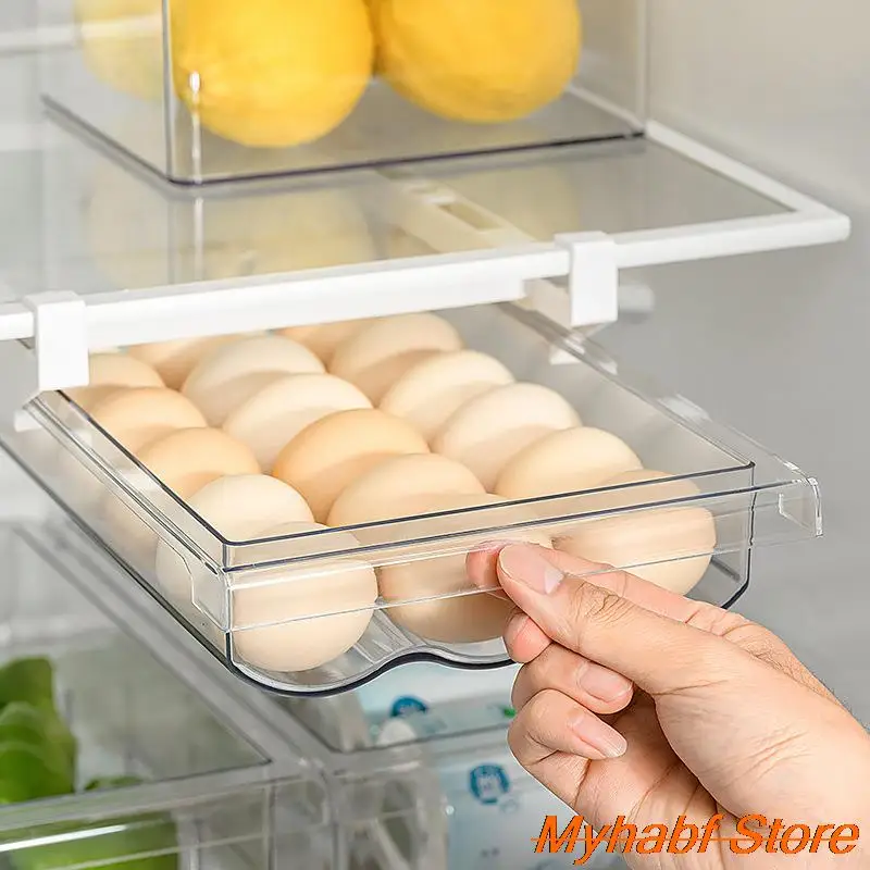 

Fridge Organizer Storage Box Refrigerator Egg Drawer Type Egg Fruit Storage Box Kitchen Tools Organizer Fridge Storage Shelf