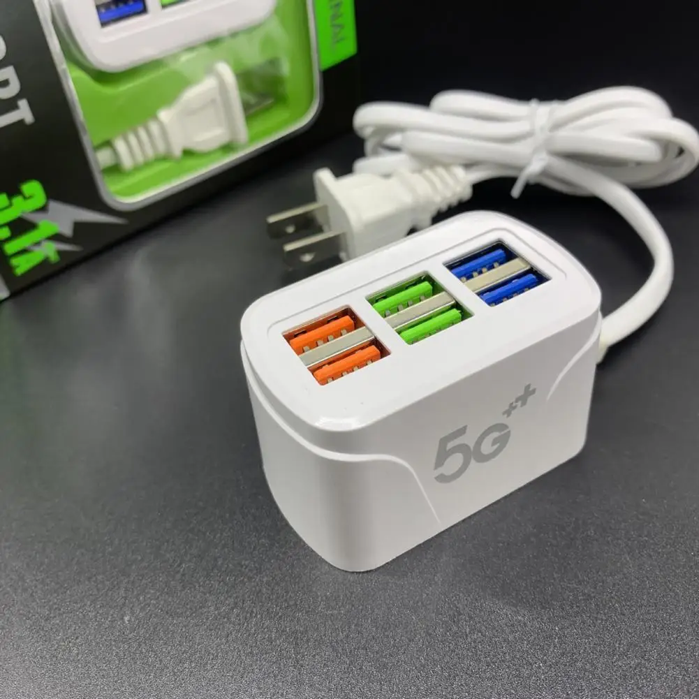 Phone Charger USB Power Strip Multifunctional Quick Charging 6 Ports USB Mini Extension Socket HUB Splitter charger adapter fast charger