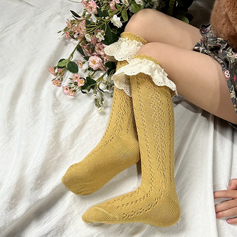 

Summer Children Socks Knee High Girls Socks Lace Spanish Style Toddlers Long Sock Hollow Out Kids Mesh Sock Infant Baby Socken