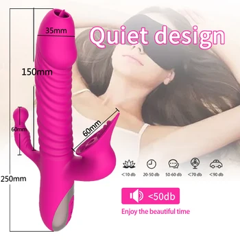 Telescopic Vibrating Dildo Thrusting Tongue Licking Vibrator Clit Sucking Vagina Clitoris Anal Stimulation Sexy Toys for Women 5
