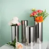 9x20Hcm SUS304 Stainless Steel Vase Decorative Centerpiece For Home or Wedding (Silver) 1