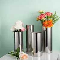 9x20Hcm SUS304 Stainless Steel Vase Decorative Centerpiece For Home or Wedding (Silver) 1