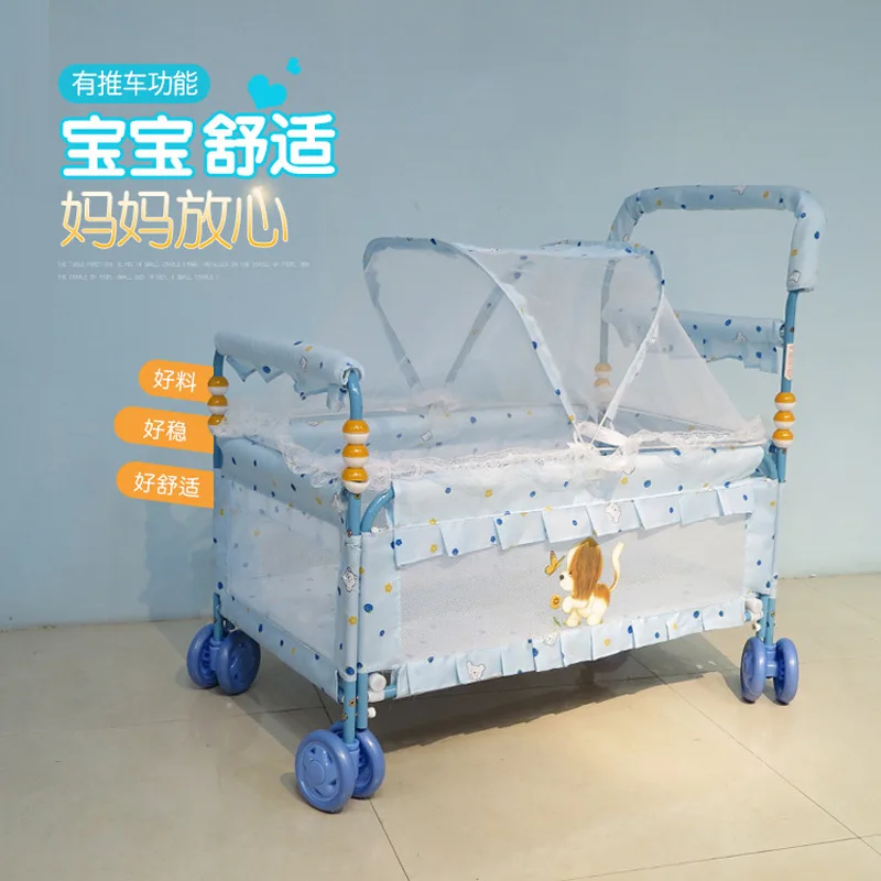 Crib European Movable Portable Multifunction Iron Bed Newborn Baby