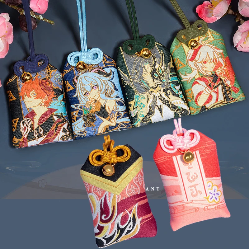 

Genshin Impact Cosplay Yae Miko Thoma Kazuha Xiao Tartaglia Ganyu Embroidery Amulet Anime Charming Gifts Best Wishes For You