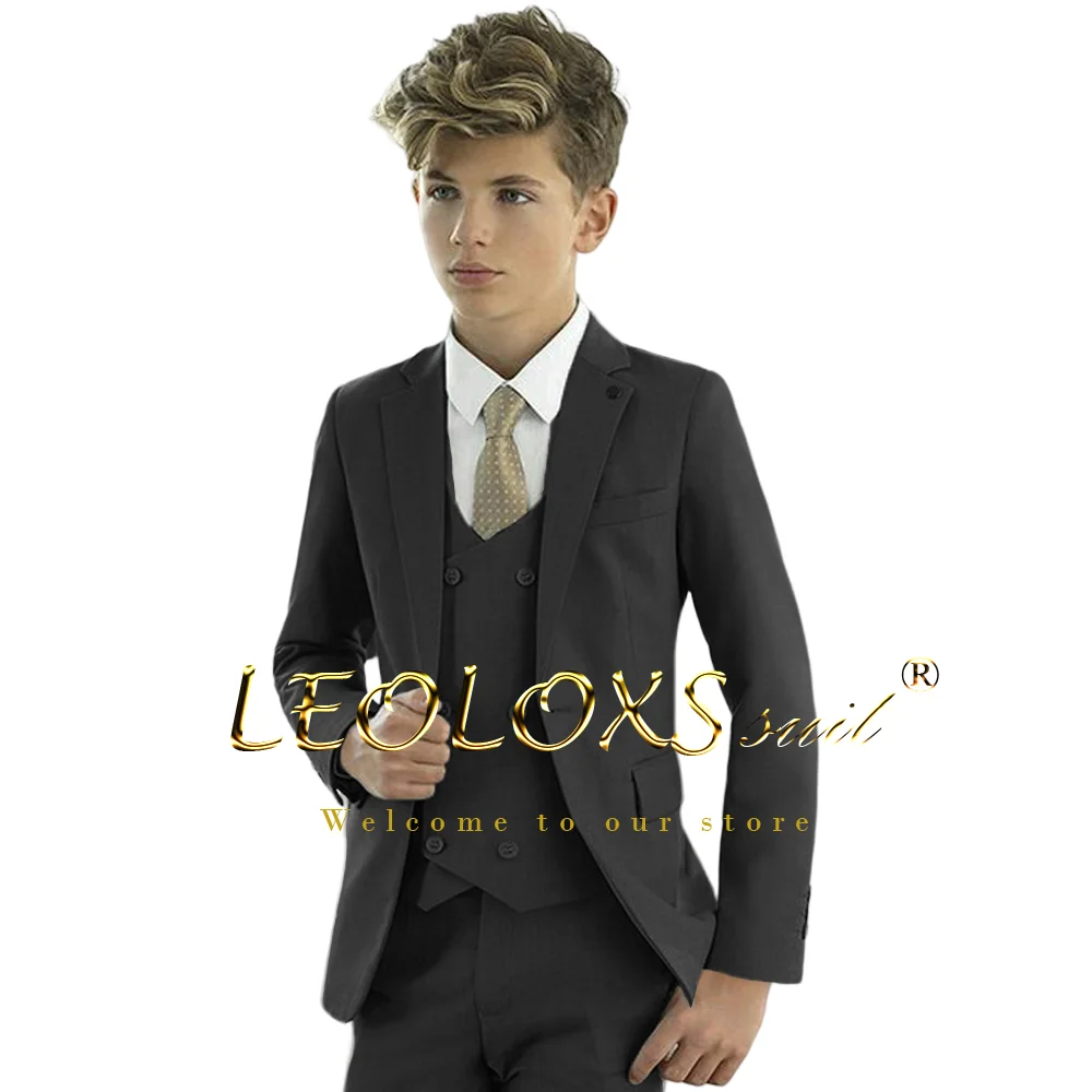 Boys Formal Suit 3-piece Set Jacket Vest Trousers Suitable For Wedding Parties And Formal Occasions