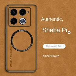 Leather Shockproof Phone Case with MagSafe - Sheepskin Soft Back Cover for Smart 6 (1)
