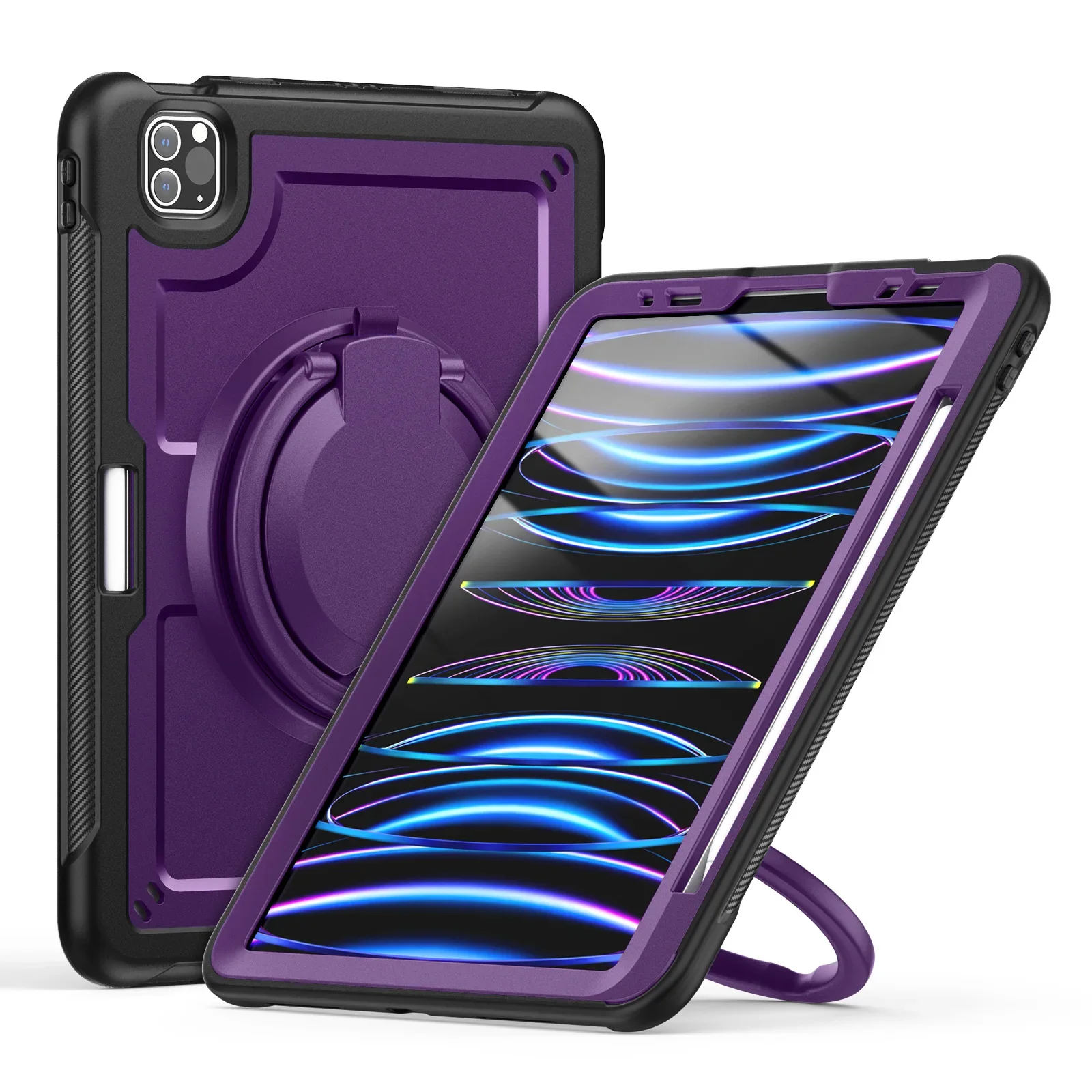 Universal 360° Rotating Shockproof Tablet Stand Case with Handle