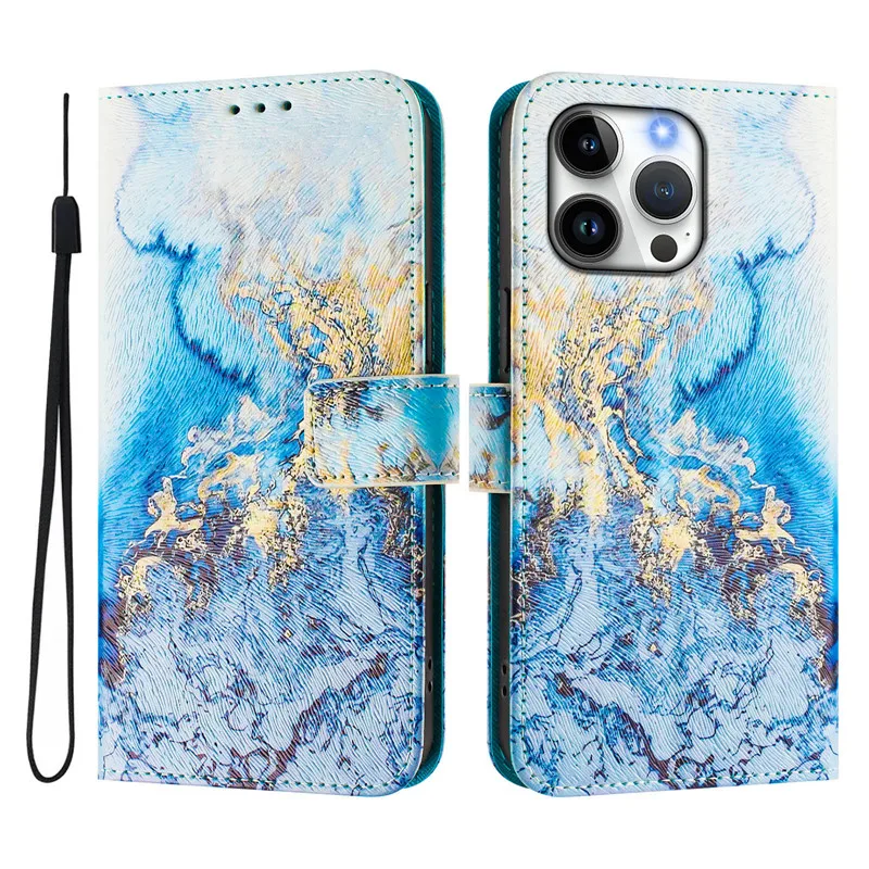Elegant Leather Flip Wallet Case with Floral Design - Magnetic Closure