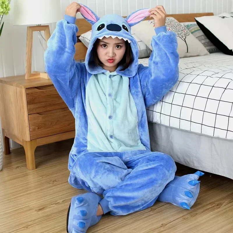 Costume Pijamas Enteros De Stitch Para Mujer Pijama Enteriza