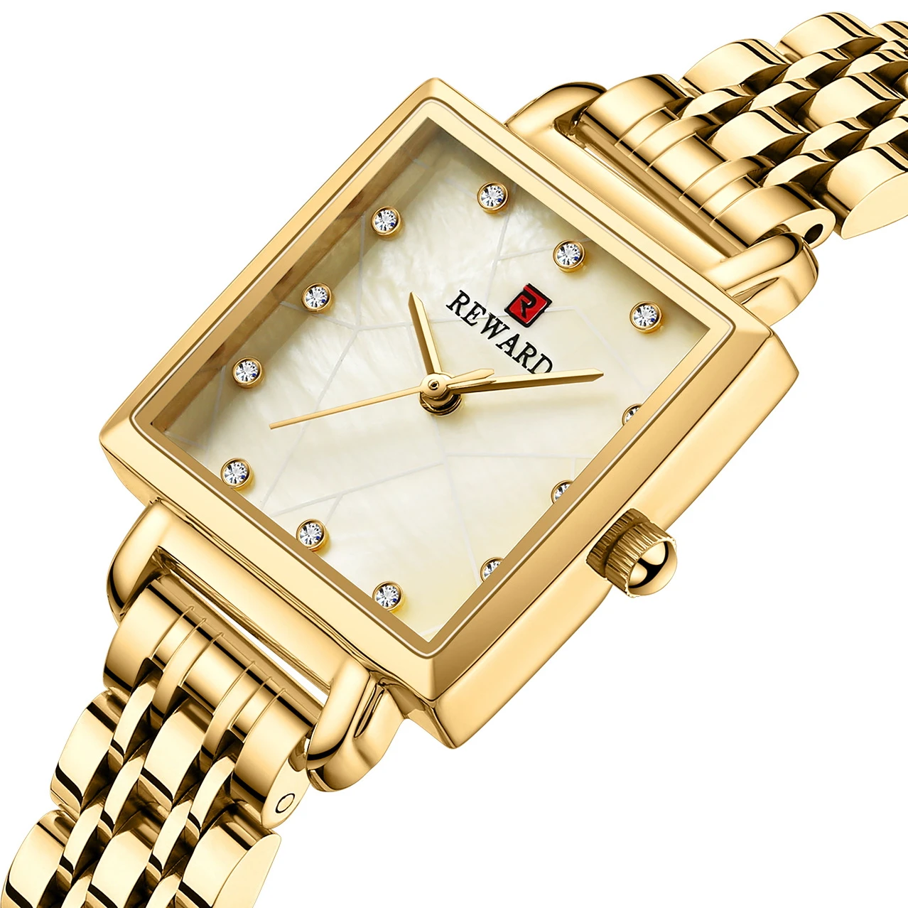 

Women Golden Rectangle Classic Quartz Watch Female Elegant Clock Luxury Gift Watches Ladies Diamond Waterproof Wristwatch
