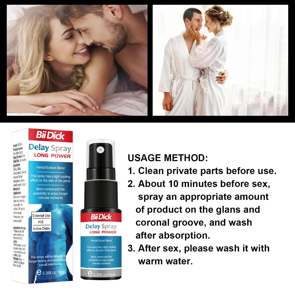 Sex Product Delay Spray for Men Effective Delayed Spray Ejaculation Long Time Sexual 60min Man Big Dick Erection Lubricant