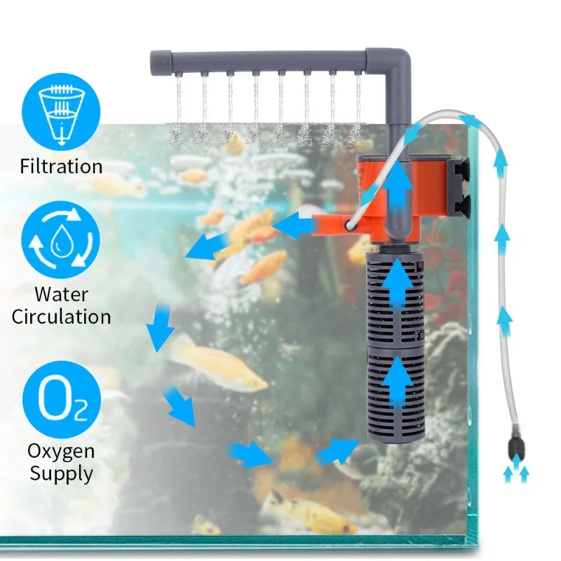 Aquarium Water Pump Small Fish Tank Filter Built-in Submersible