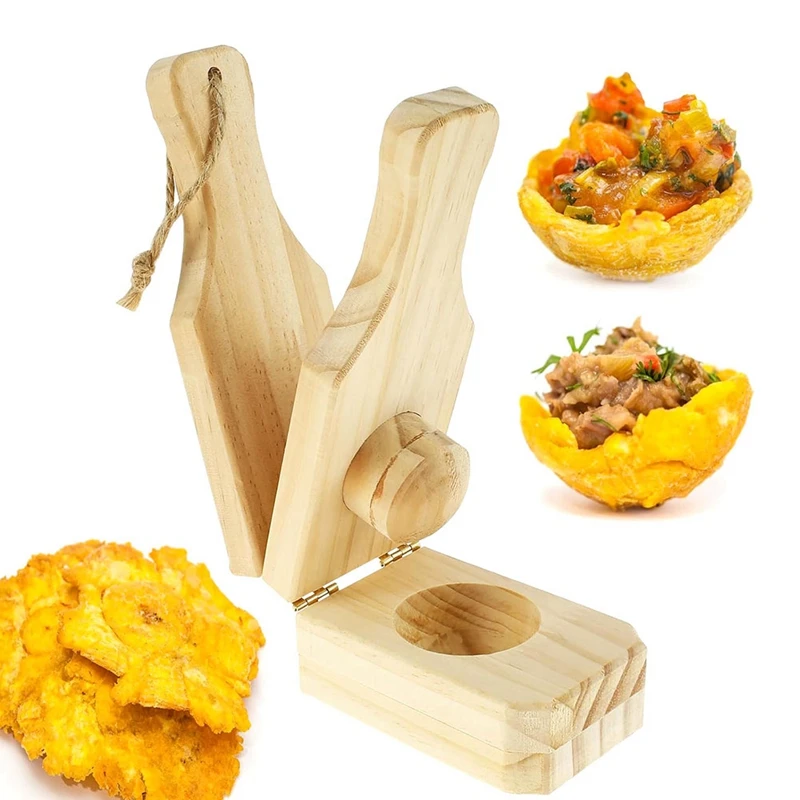 Wooden Tostonera Plantain Press Banana Smasher Maker Plantain Press Smasher Plantain Tostones Press With Handle 2