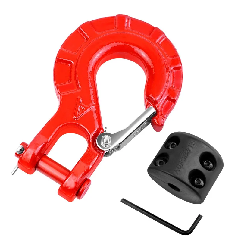 

Heavy Duty Winch Hook Forged Steel 3/8" Grade 70 Safety Latch Winch Cable Hook Stopper Clevis Slip Winch Hook Sets Max 35000 lbs