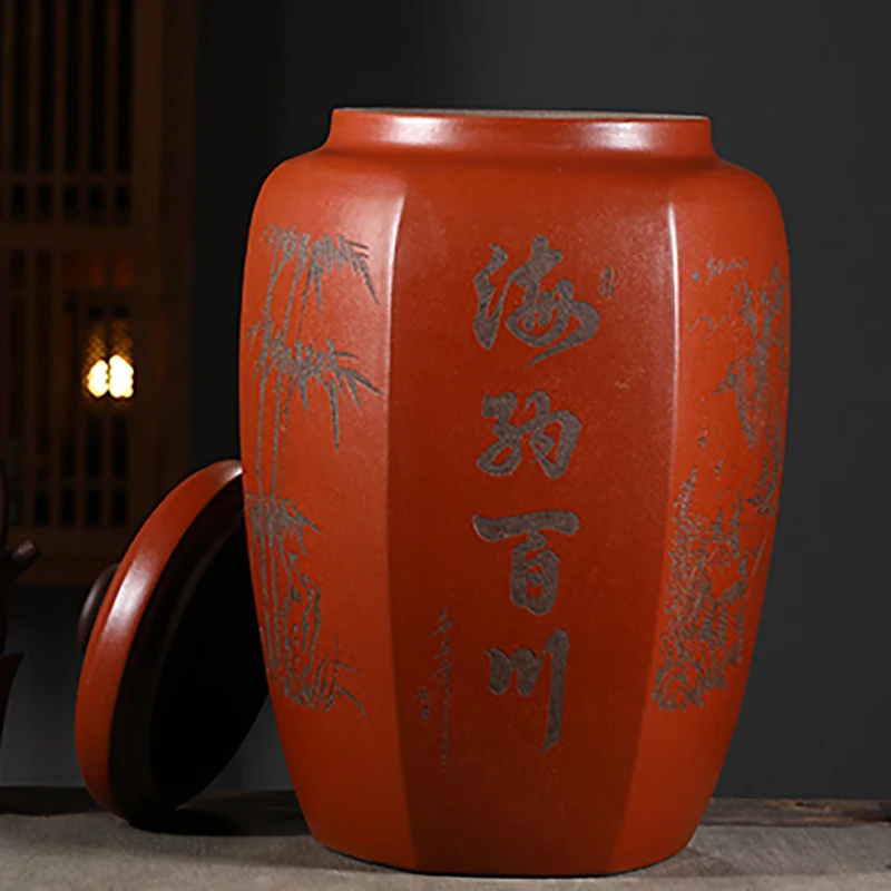 

Gift Loose Jar Lid Large Storage Kitchen Sealed Luxury Tin Chinese Puer Airtight Organizador Te Kitchen Decorative GXR35XP