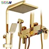 Thermostatic Piano Digital Bathroom Shower Set Faucet Rain Shower Head Bidet Spout Faucets Tap Water Flow Digital Shower System 2