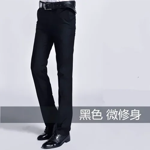 2024 Men's Spring Autumn New Business Casual Pants Male Straight Slim Fit Trousers Men Bussiness for Office Stretch Pants A249 4