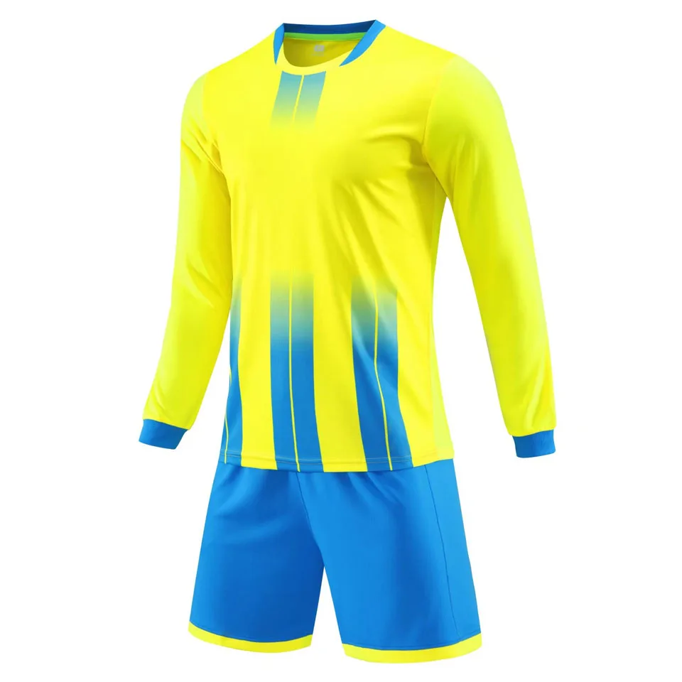 23/24 New Season Long Sleeve Soccer Jersey Suit for Men Children DIY Sublimation Blank Man Kids Team Football Uniform Set