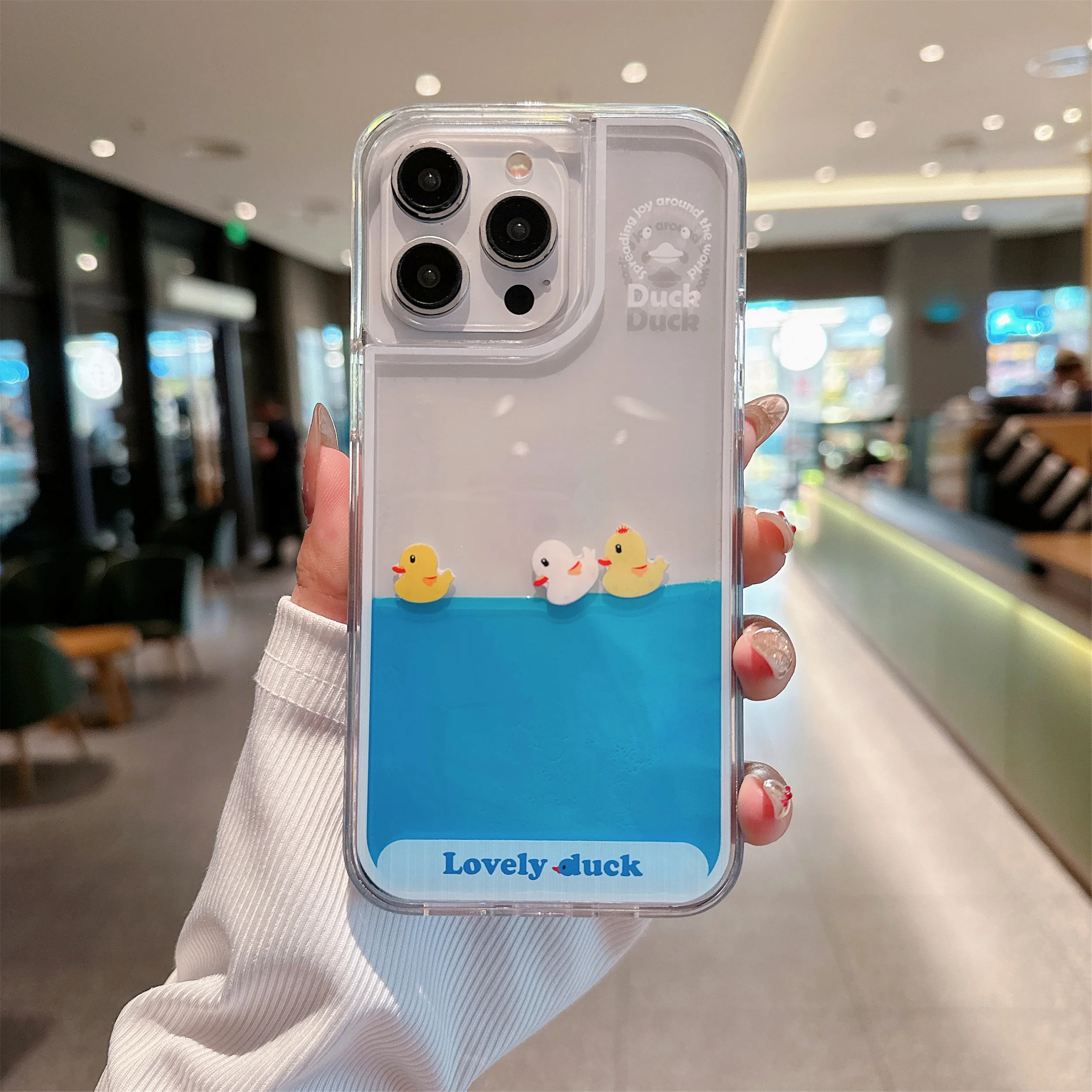 junjun様 オーダー品 カバー 3点 New Cute Three ducks Hard PC Silicon Clear Phone Cases for