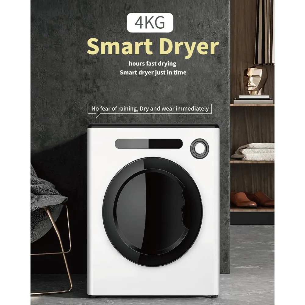 9-pound front mounted stainless steel washing machine with exhaust pipe and control panel, suitable forapartments and households 3