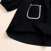 2024 Sister Clothes Spring New Korean Baby Girl's Dresses One Piece Clothes Black Baby Newborns Rompers Long-Sleeved Jumpsuits 5