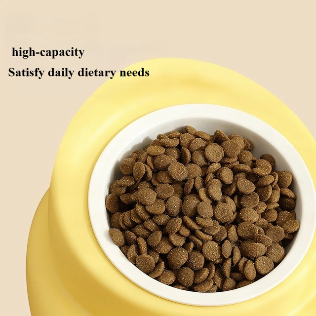 Women's Solid Ceramic Pet Bowl Set Non-Slip Twin Bowl Feeder with Anti-Tip Base & Wide Rim Heavy Duty Cat Dog Food Water Dishes 2
