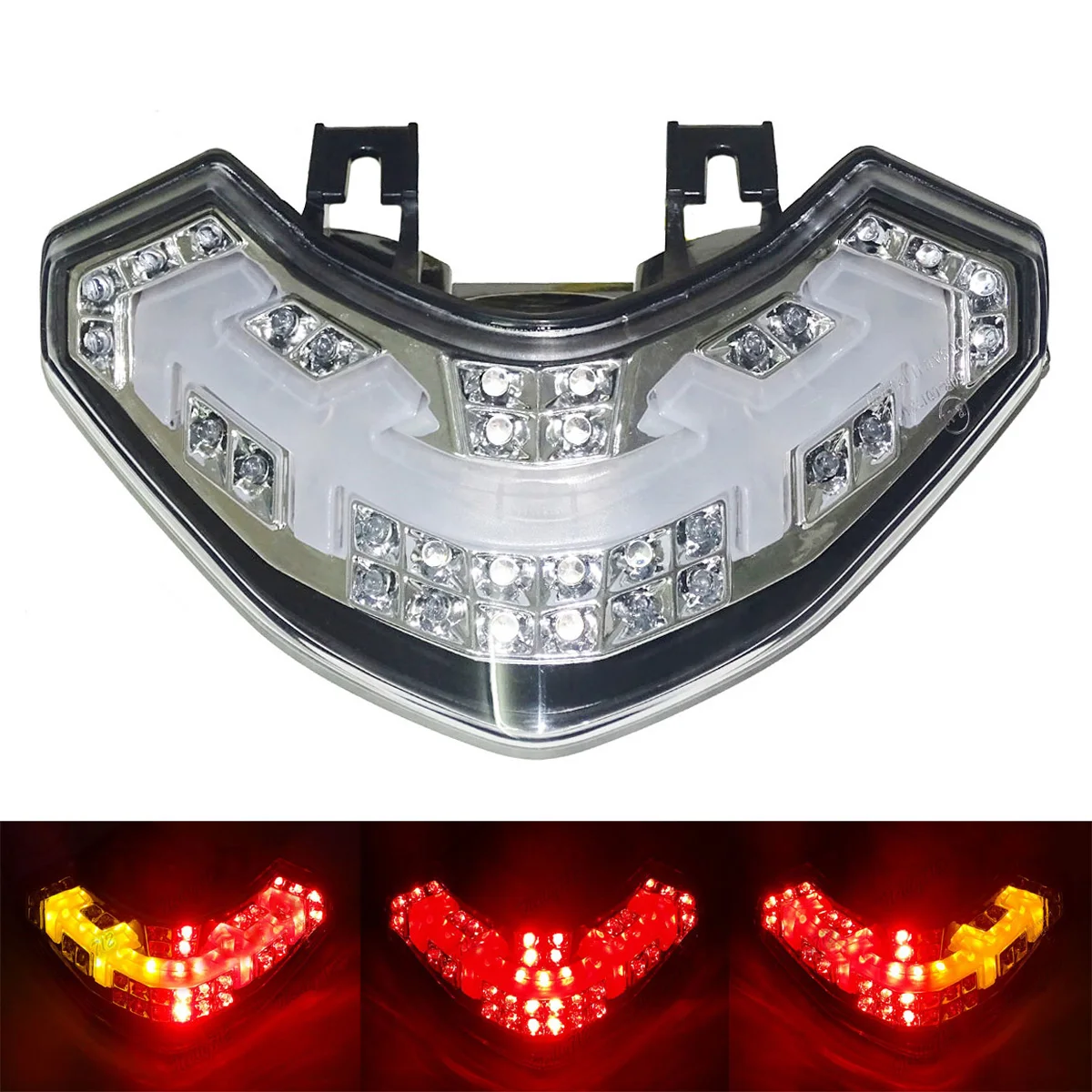

E-Mark Rear Taillight Tail Brake Turn Signals Led Light Clear For 2010 2011 2012 2013 2014 2015 DUCATI Multistrada 1200 / 1200S