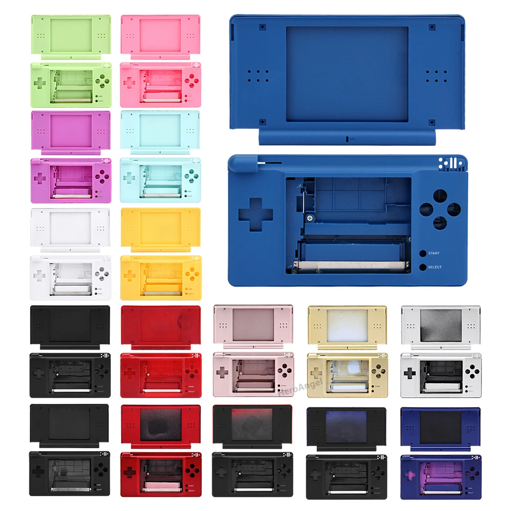 Nintendo DSL NDS Lite NDSL 커버 액세서리 용 버튼이있는 NDS Lite 용 18 색 교체 하우징 쉘 케이스 풀 키트