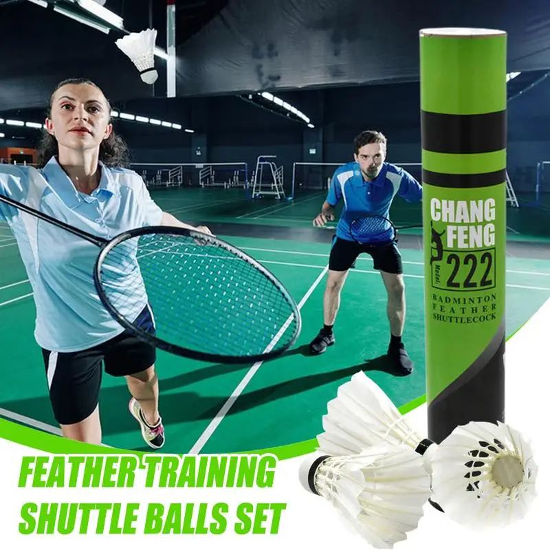 Feather Badminton Shuttlecocks Feather Training Shuttle Balls Set Indoor Outdoor Sports Hight Speed Training Shuttlecocks